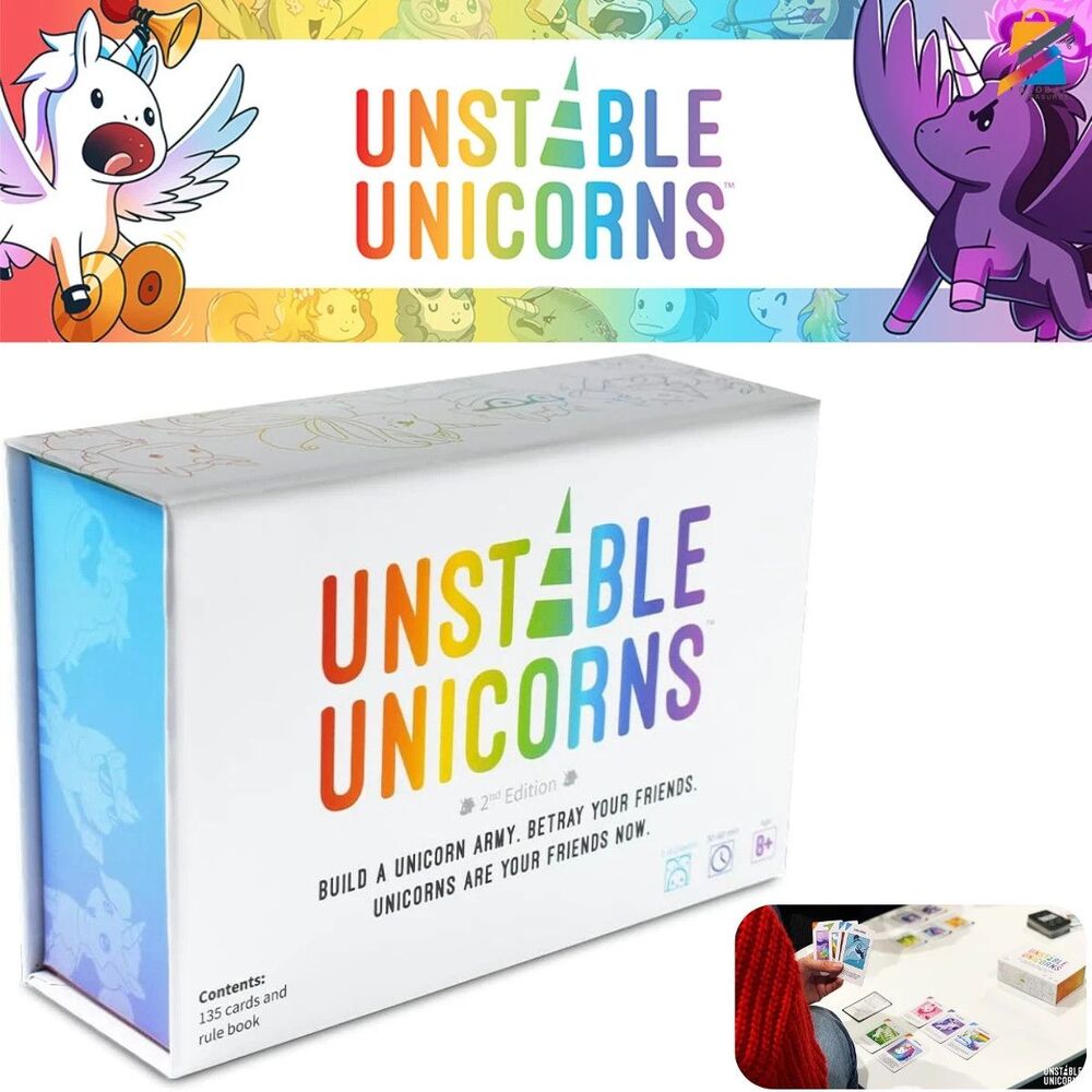 Unstable Unicorns Card Game Strategy Fun for 2-8 Players Family Party Game